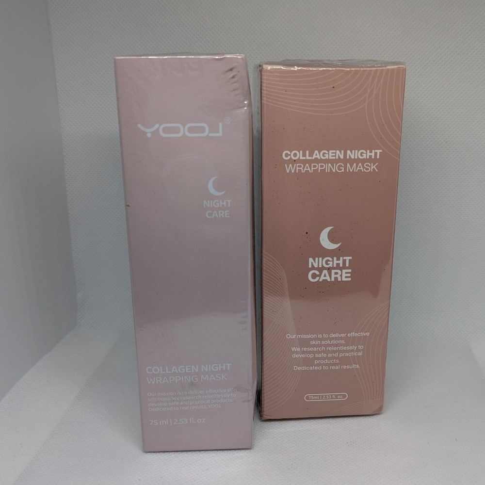 New 2 Pack Collagen Night Wrapping Face Masks 75ml / 2.53 fl oz Each